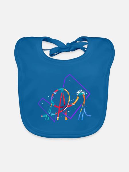 Achterbahn Polygon - Baby Bio-Lätzchen - Pfauenblau - Vorne