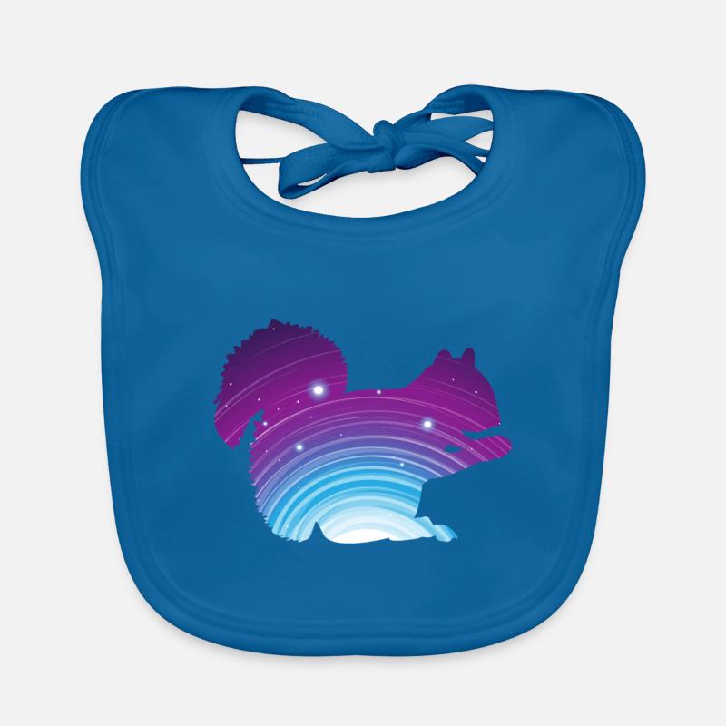 Eichhörnchen Tier - Baby Bio-Lätzchen - Pfauenblau