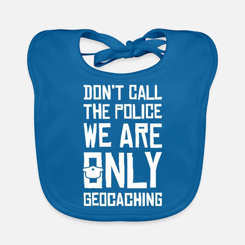Geocaching - Bavoir bio Bébé - bleu paon