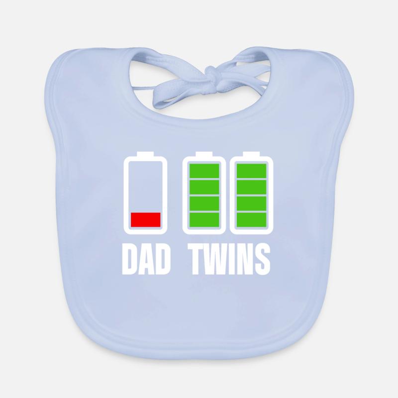 DAD TWINS daddy twins twin battery battery Organic Baby Bibs