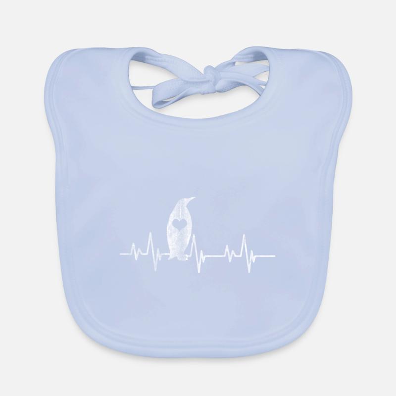 Penguin pulse heart Organic Baby Bibs