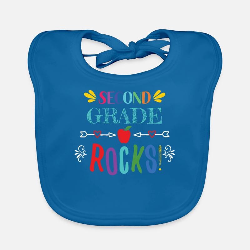 Second Grade Rocks - for 2nd Grade Teachers Organic Baby Bibs