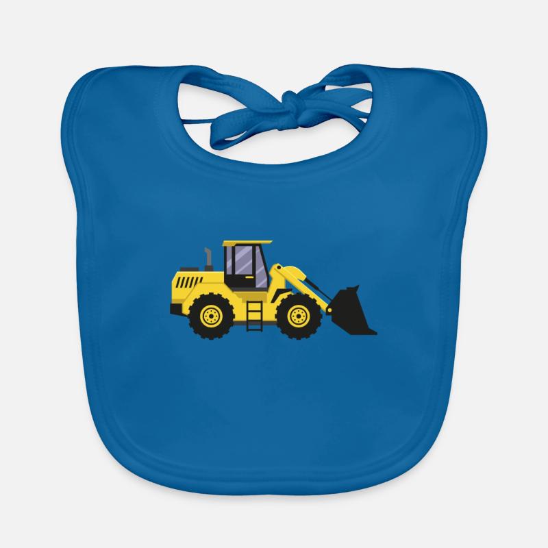 Wheel loader T-shirt from the construction site gift Organic Baby Bibs