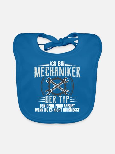Mechaniker Automechaniker Mechatroniker Geschenk - Baby Bio-Lätzchen - Pfauenblau