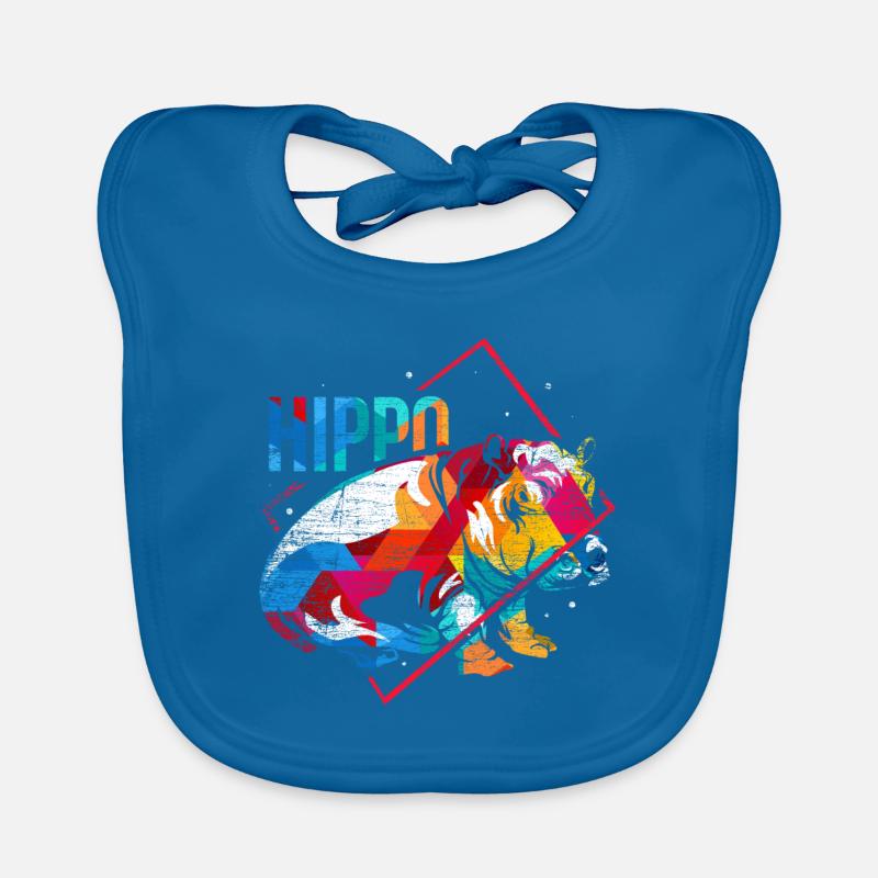 Hippopotame Polygone Bavoir bio Bébé