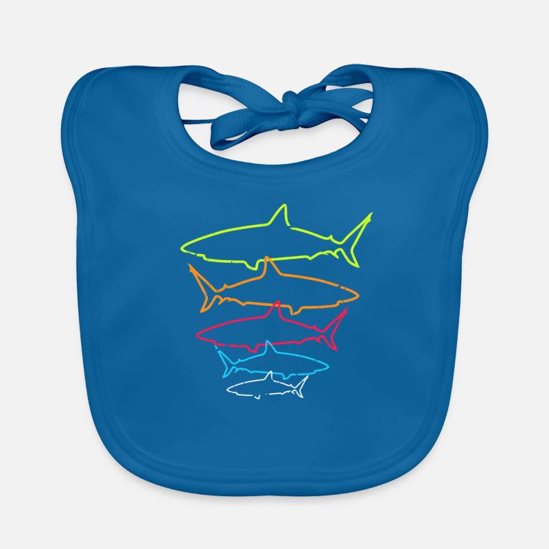 requins - Bavoir bio Bébé - bleu paon