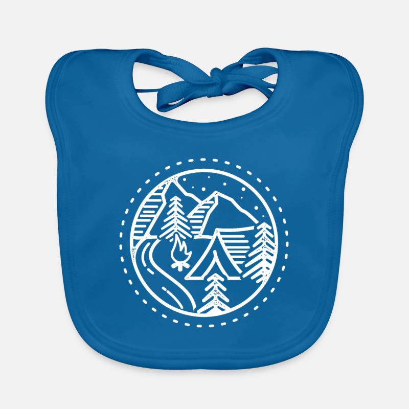 Camping Mountains Drawing Camping Camping Nature Organic Baby Bibs