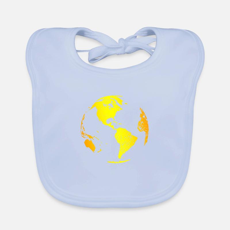 Globe World Map Organic Baby Bibs