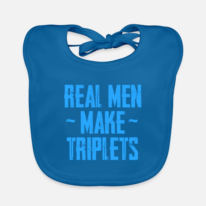 real men make triplets - Triplets Loading Organic Baby Bibs