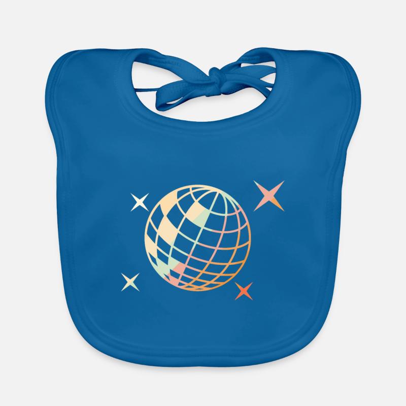 Silhouette de boule disco - Bavoir bio Bébé - bleu paon