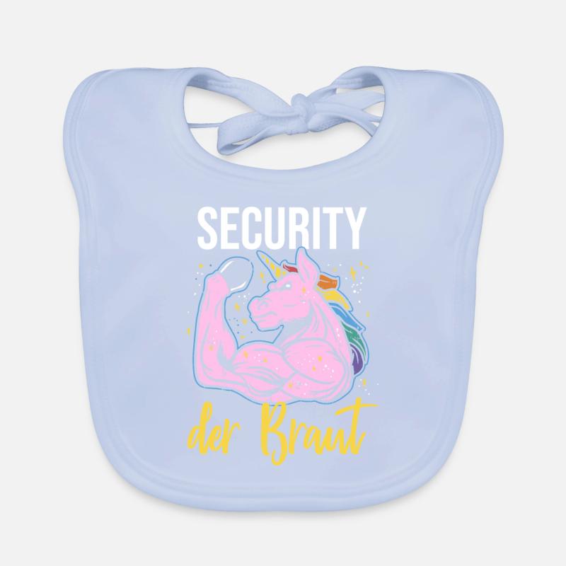 Security Der Braut Einhorn JGA Sicherheitsdienst Baby Bio-Lätzchen