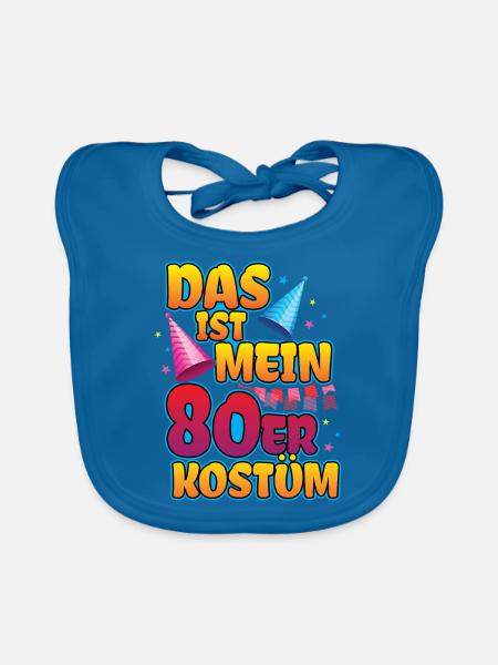Das ist mein 80er Jahre Kostüm - Baby Bio-Lätzchen - Pfauenblau