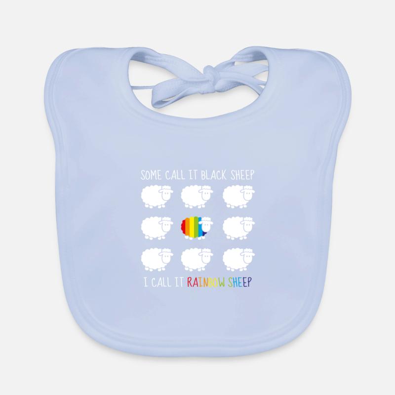 LGBT Rainbow Sheep Arc-en-ciel CSD Bavoir bio Bébé