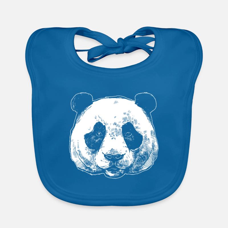 Panda Bär - Baby Bio-Lätzchen - Pfauenblau