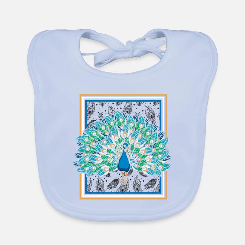 Peacock Organic Baby Bibs