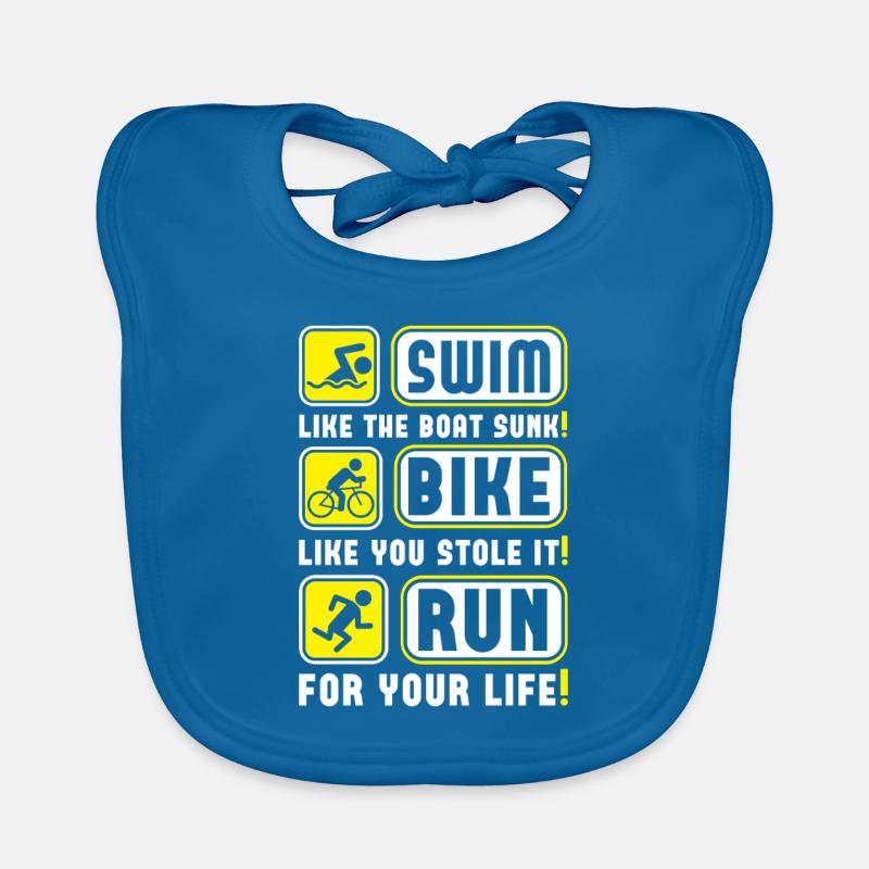 Course de vélo de natation de triathlon Bavoir bio Bébé