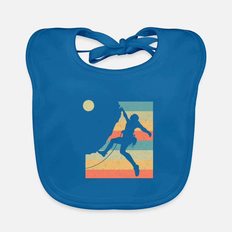 Vintage Klettern Bergsteiger - Baby Bio-Lätzchen - Pfauenblau