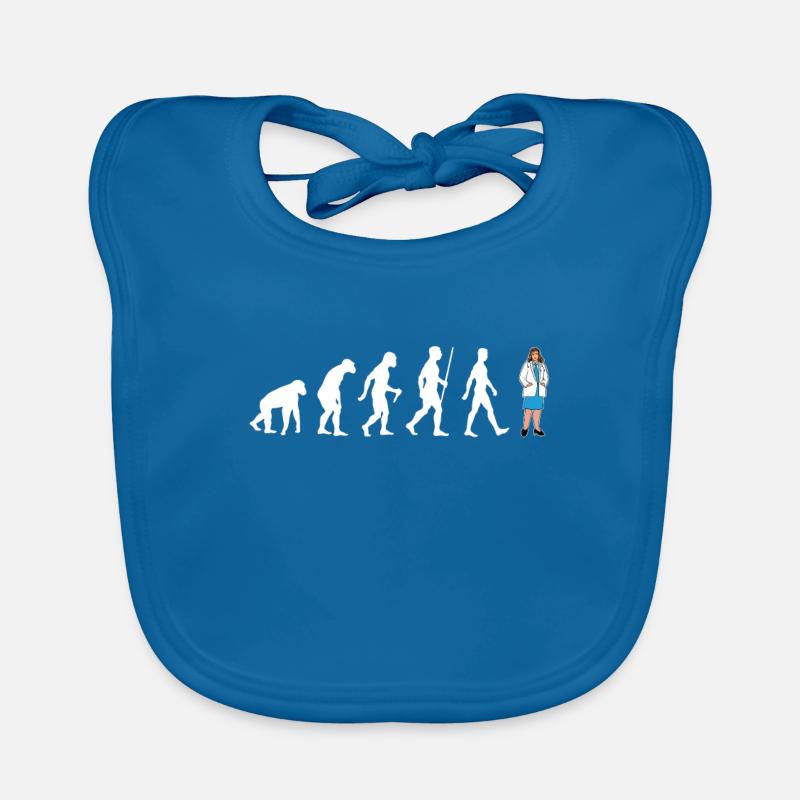 Ärztin Evolution Lustig Medizinstudentin Geschenk - Baby Bio-Lätzchen - Pfauenblau