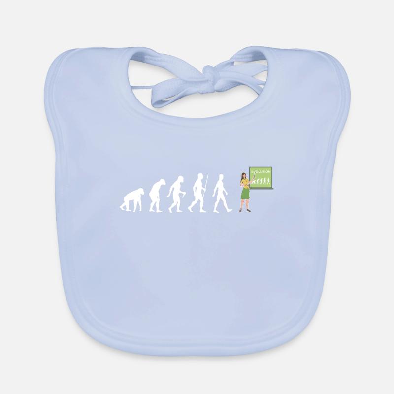 Teacher Evolution Professor Female Teacher Gift Organic Baby Bibs