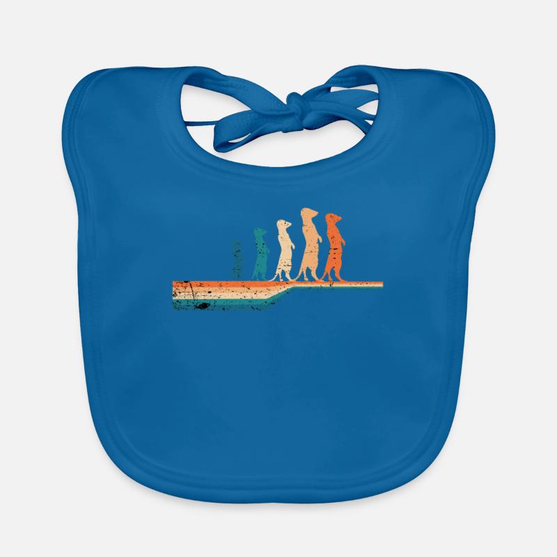 Erdmännchen Vintage Tier Geschenkidee - Baby Bio-Lätzchen - Pfauenblau