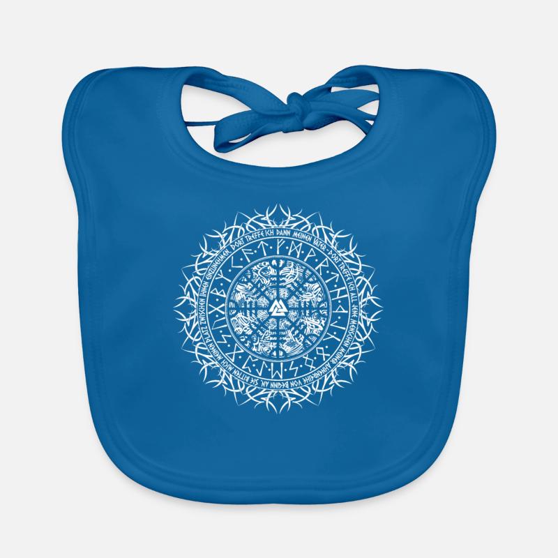 Vikings Vegvisir avec la prière de Viking blanc Bavoir bio Bébé