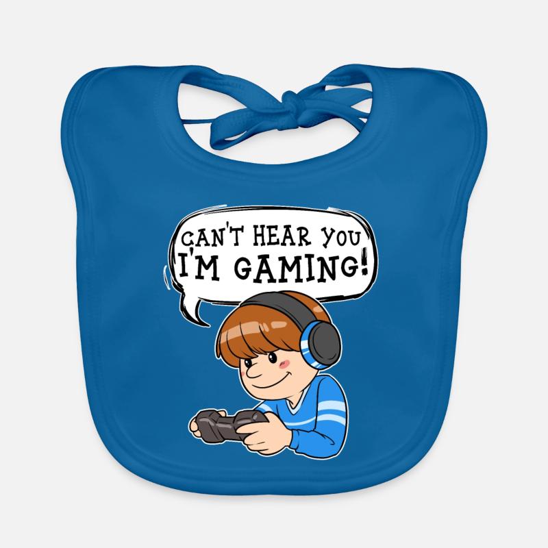 Gamer Boy Headset Nerd Gaming Video Game PC Organic Baby Bibs