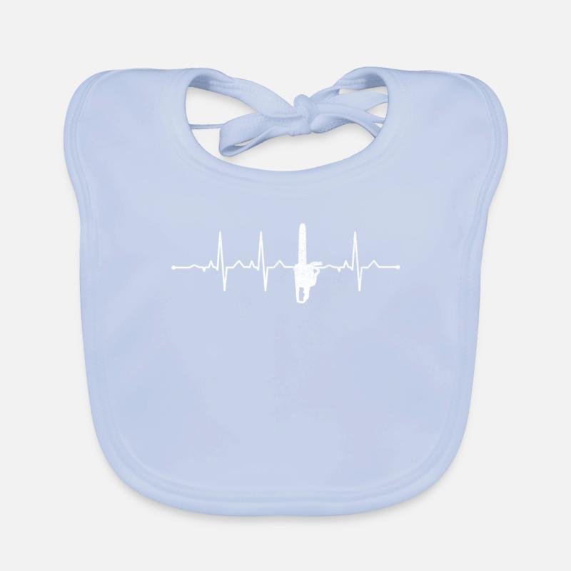 Heartbeat ECG chainsaw Organic Baby Bibs