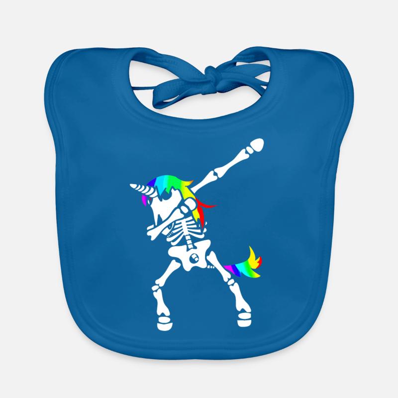 Dab licorne squelette Dabbing Gerippe Halloween Bavoir bio Bébé