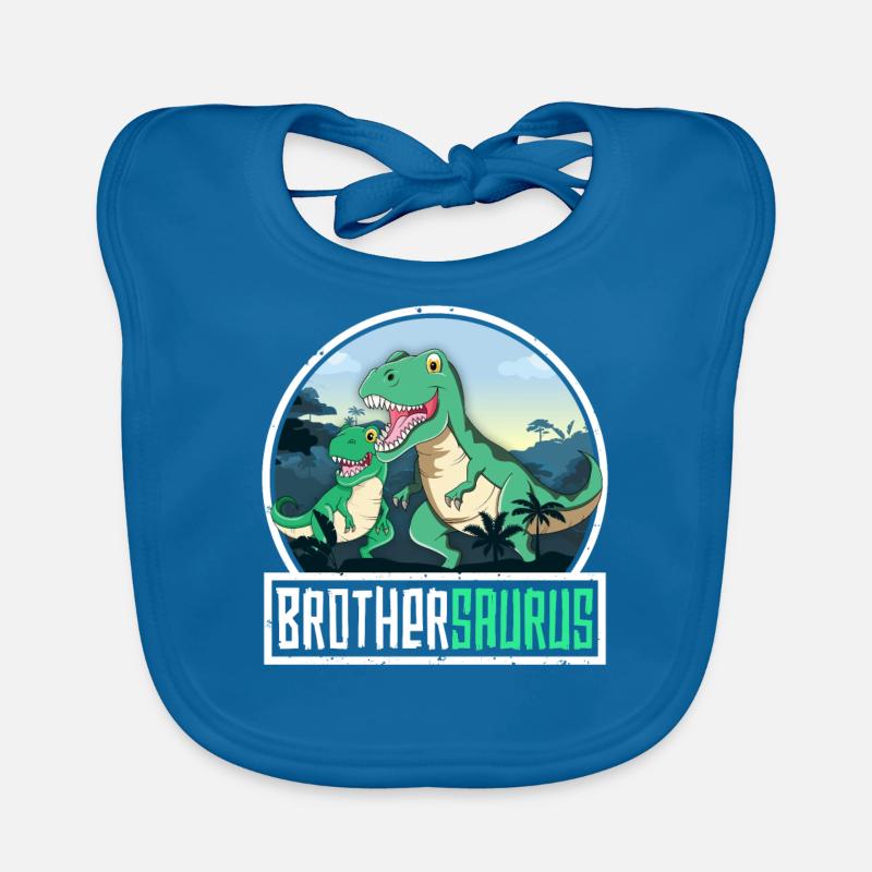 Brothersaurus TRex Dinosaur Saurus Brother Organic Baby Bibs