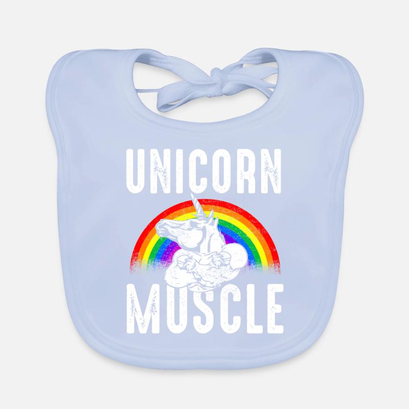 Unicorn Muscle Organic Baby Bibs