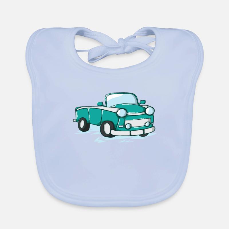 Auto Trabi en bande dessinée Bavoir bio Bébé