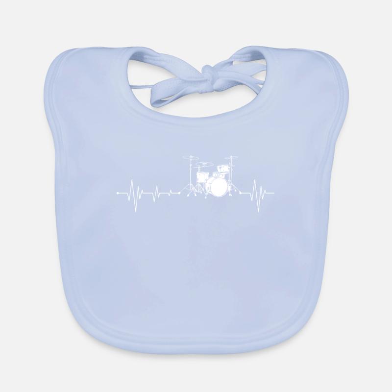 Drum pulse heart Organic Baby Bibs