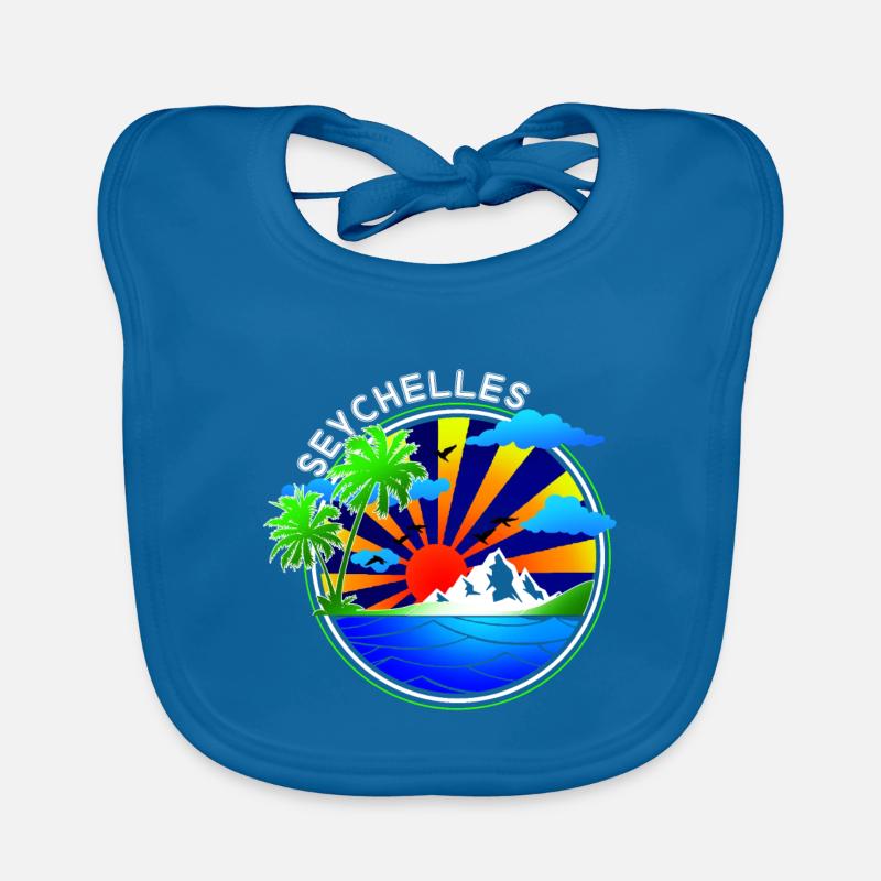 seychelles - Bavoir bio Bébé - bleu paon