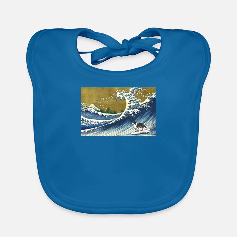 Border Collie - Baby Bio-Lätzchen - Pfauenblau