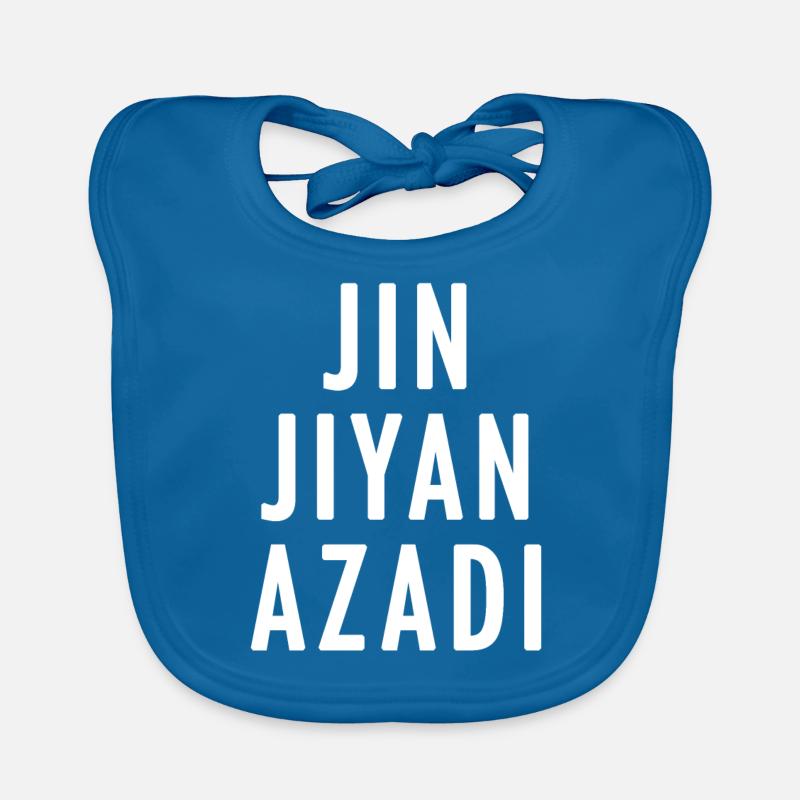 JIN JYAN AZADI - Bavoir bio Bébé - bleu paon