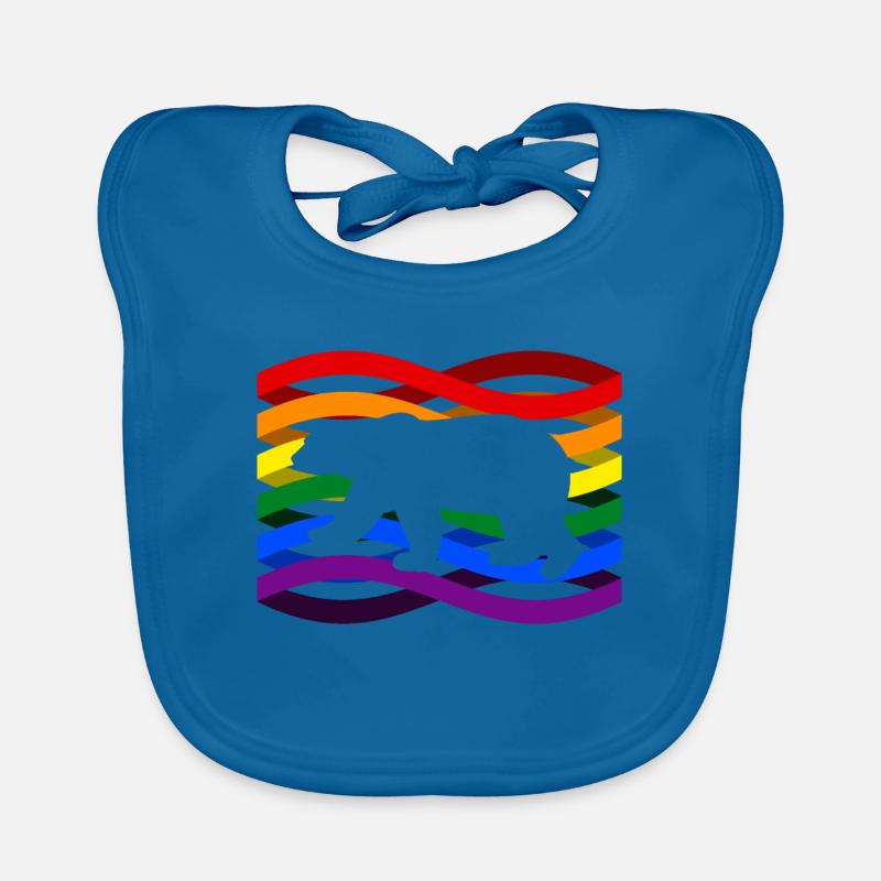 Eisbär Regenbogen - Baby Bio-Lätzchen - Pfauenblau