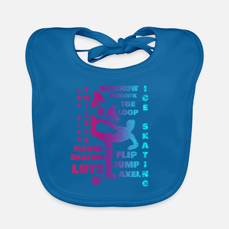 Ice skating skating Organic Baby Bibs