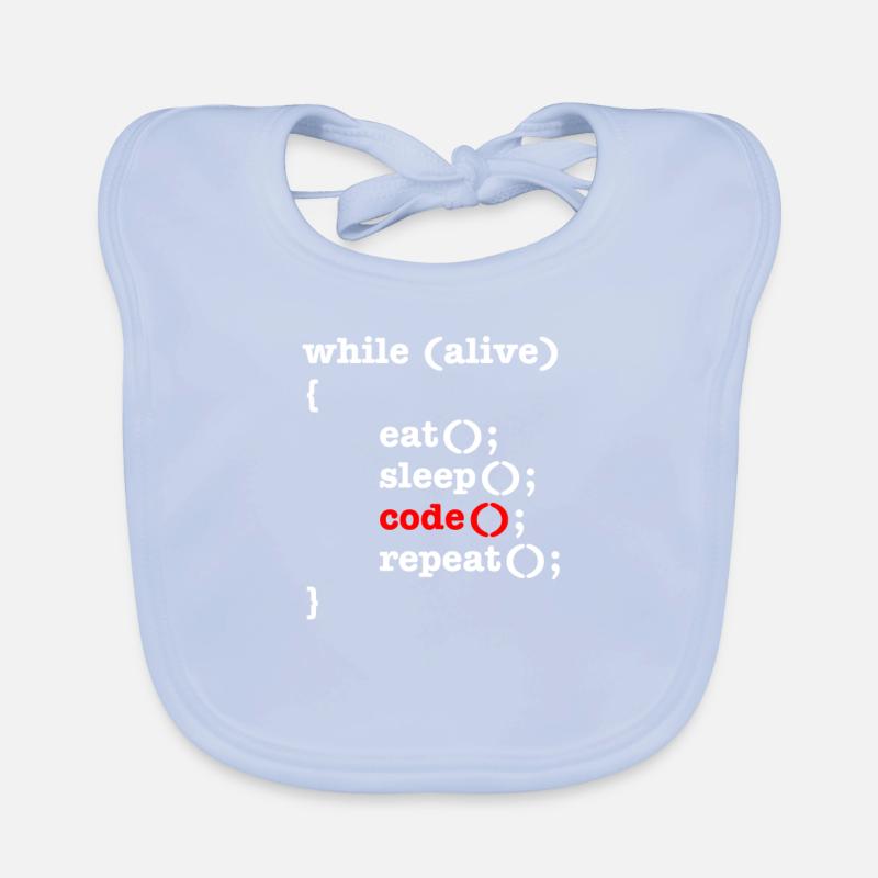Répétition du code de sommeil While Alive Eat - Informaticien Bavoir bio Bébé