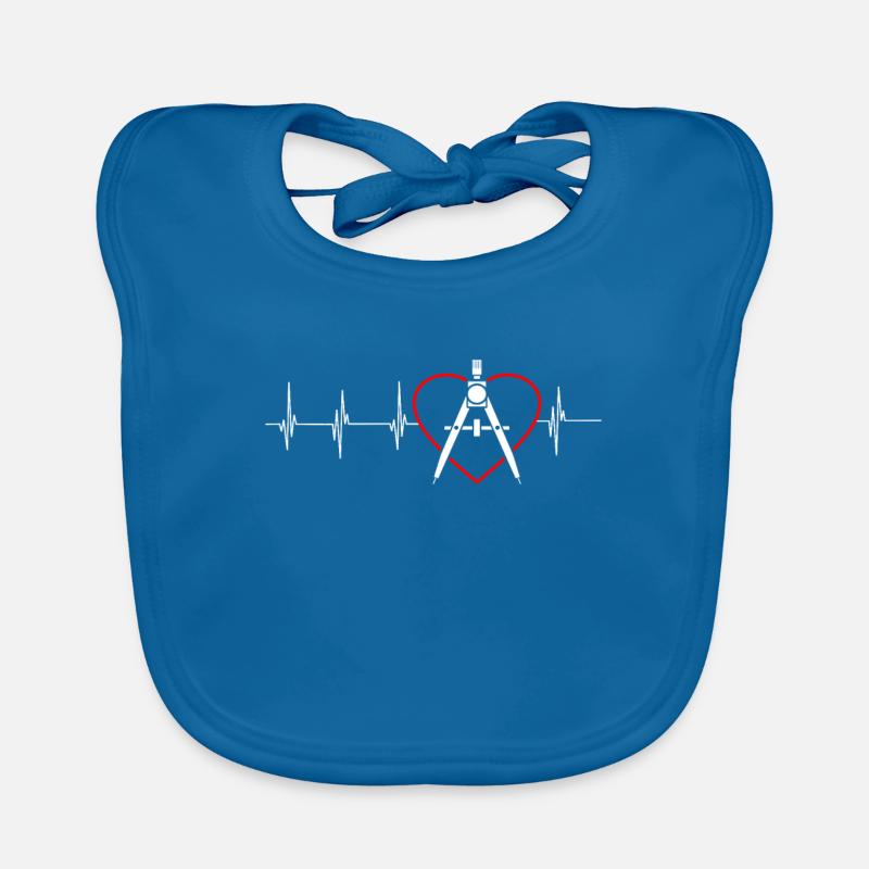 architecte - Bavoir bio Bébé - bleu paon