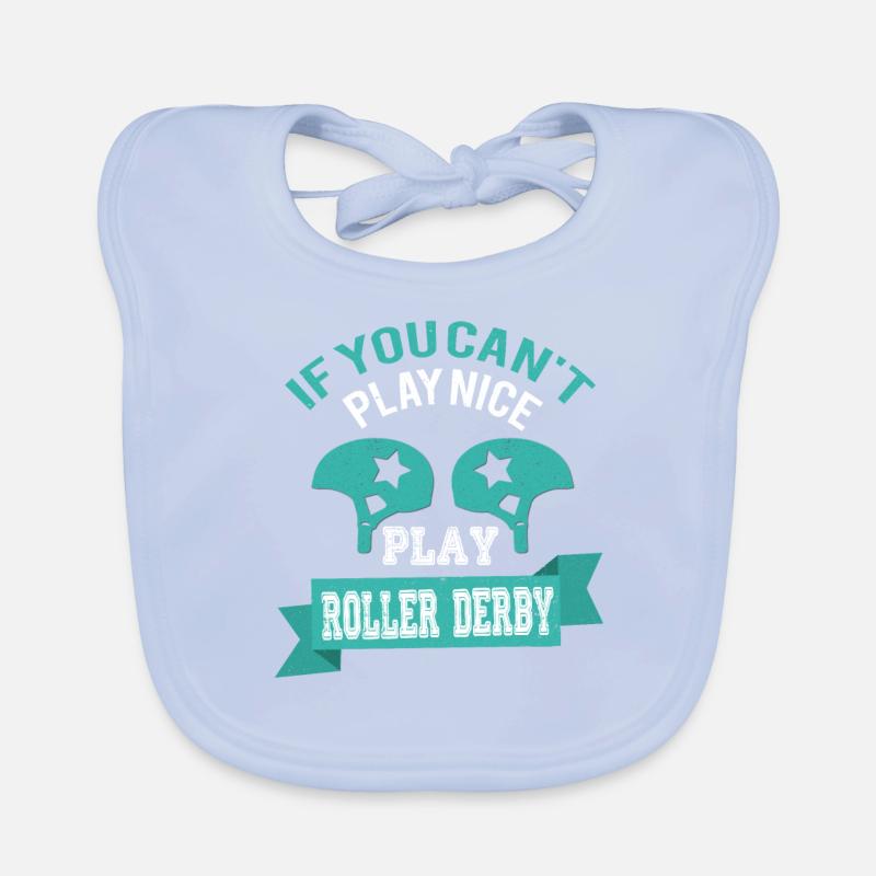 Funny Roller Derby play nice gift Organic Baby Bibs