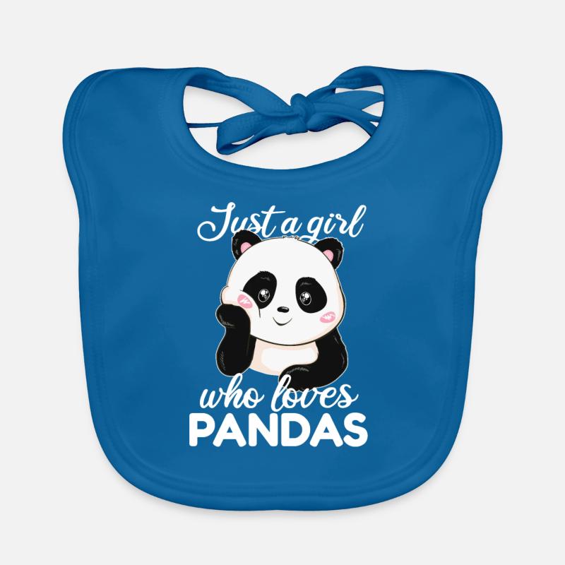 panda - Bavoir bio Bébé - bleu paon