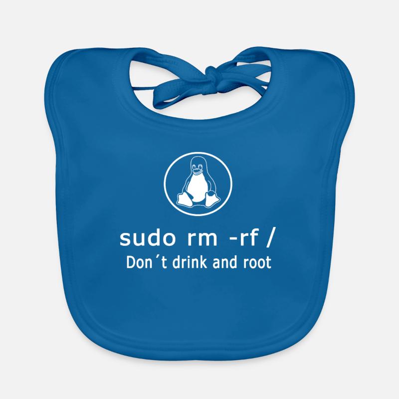 Linux Admin Programmierer sudo rm rf / - Baby Bio-Lätzchen - Pfauenblau
