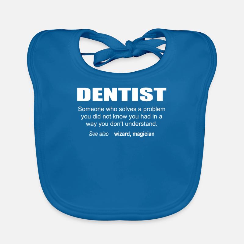 Description du dentiste - Bavoir bio Bébé - bleu paon