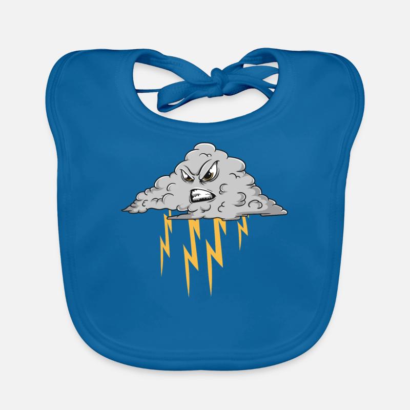 Angry Cloud Causing Lightning Thunderstorm Weather Organic Baby Bibs