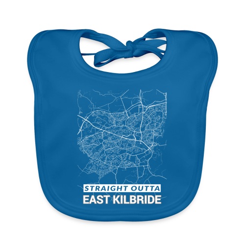 Straight Outta East Kilbride city map and streets - Organic Baby Bibs