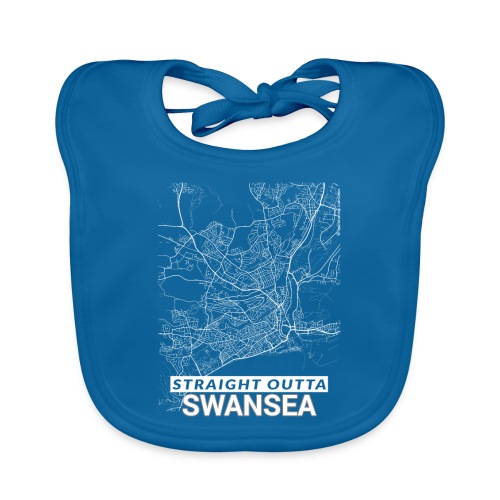 Straight Outta Swansea city map and streets - Organic Baby Bibs