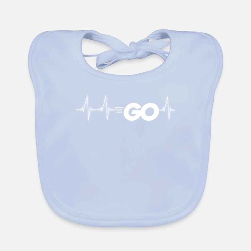 Go Programming Language with Go logo in heartbeat Organic Baby Bibs