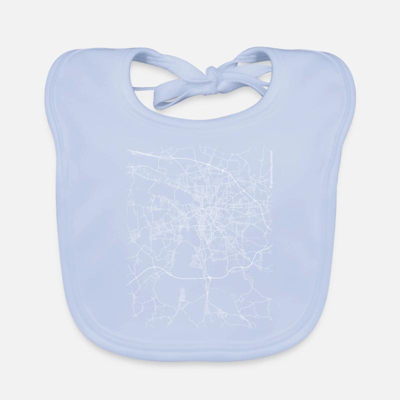 Minimal Leipzig city map and streets Organic Baby Bibs