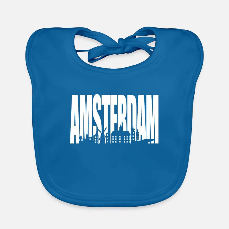 Amsterdam - Bavoir bio Bébé - bleu paon