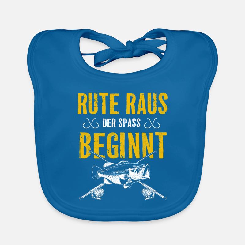 Rute raus der Spaß beginnt - Baby Bio-Lätzchen - Pfauenblau